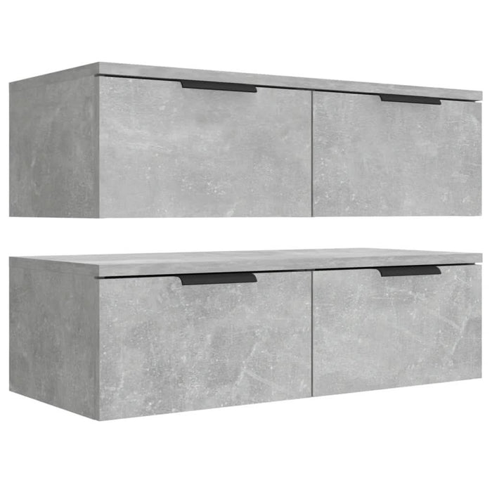 Dulapuri perete, 2 buc., gri beton, 68x30x20 cm, lemn prelucrat - WALTI WALTI