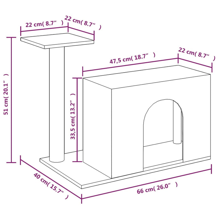 Ansamblu pisici cu stâlp din funie de sisal, gri închis, 51 cm - WALTI WALTI