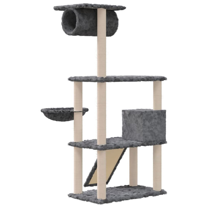Ansamblu de pisici, stâlpi din funie sisal, gri închis, 131 cm - WALTI WALTI