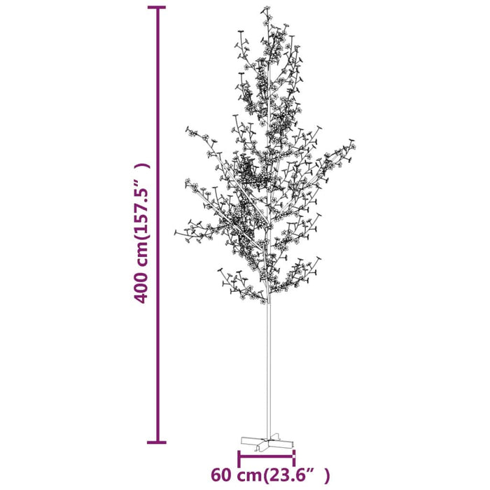 Copac cu flori de cireș cu LED, 672 LED-uri alb calde, 400 cm - WALTI WALTI