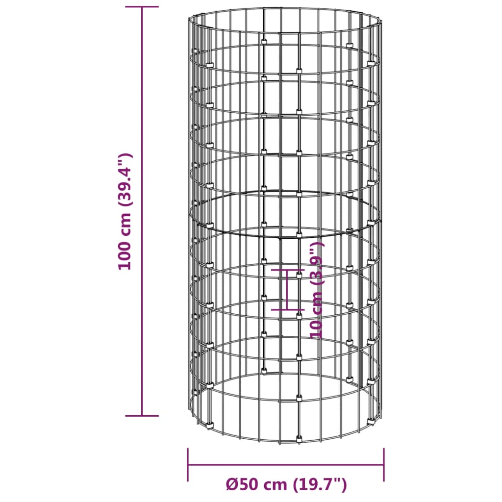 Compostor de grădină, Ø50x100 cm, oțel galvanizat - WALTI