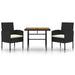 Set mobilier de exterior, 3 piese, negru, poliratan - WALTI WALTI