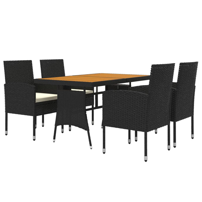 Set mobilier de exterior, 5 piese, negru, poliratan - WALTI WALTI