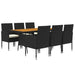 Set mobilier de exterior, 7 piese, negru, poliratan - WALTI WALTI