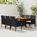 Set mobilier de exterior, 7 piese, negru, poliratan - WALTI WALTI