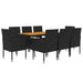 Set mobilier de exterior, 9 piese, negru, poliratan - WALTI WALTI