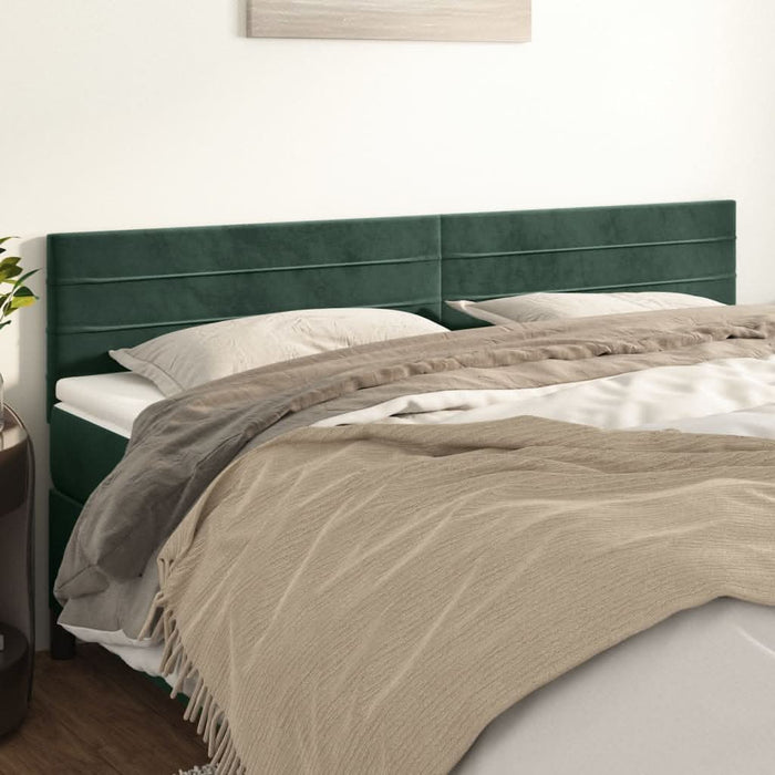 Tăblii de pat, 2 buc, verde închis, 100x5x78/88 cm, catifea - WALTI WALTI