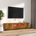 Set dulapuri TV cu LED, 2 piese, stejar fumuriu, lemn prelucrat - WALTI WALTI