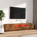Set dulapuri TV cu LED, 2 piese, stejar fumuriu, lemn prelucrat - WALTI WALTI