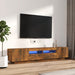 Set dulapuri TV cu LED, 2 piese, stejar fumuriu, lemn prelucrat - WALTI WALTI