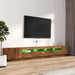 Set dulapuri TV cu LED, 3 piese, stejar fumuriu, lemn prelucrat - WALTI WALTI