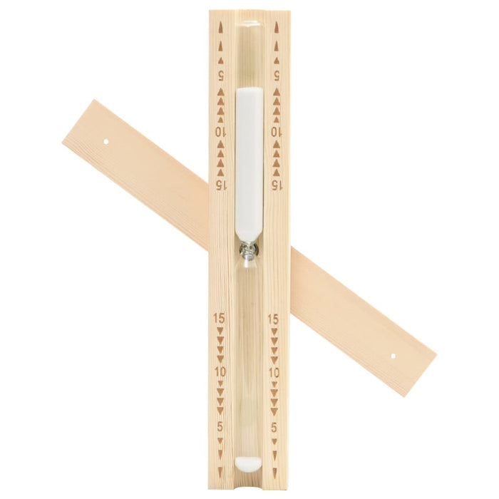 Set 2 în 1 higrotermograf și clepsidră de saună, lemn masiv pin - WALTI WALTI