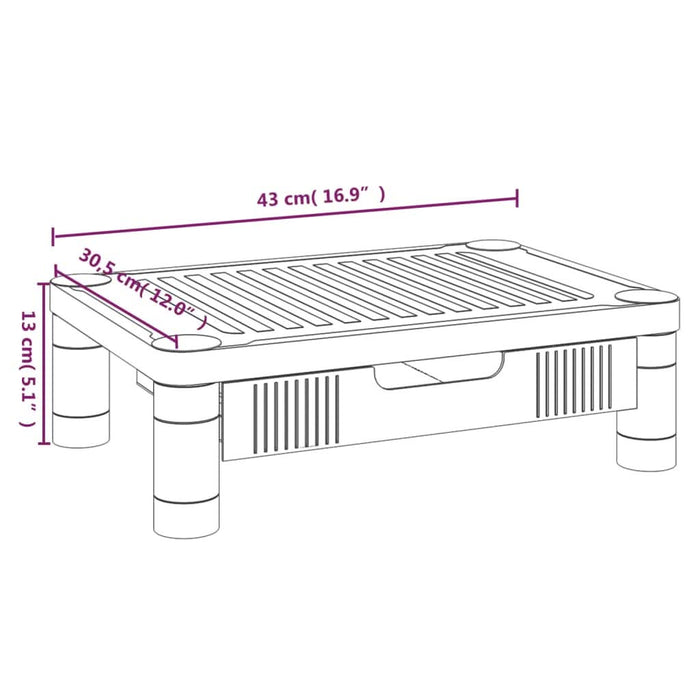 Suport pentru monitor, negru, 43x30,5x13 cm - WALTI WALTI
