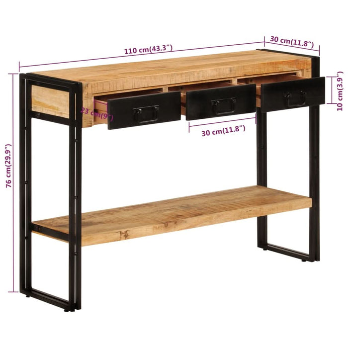 Măsuță consolă, 110x30x76 cm, lemn masiv de mango - WALTI WALTI