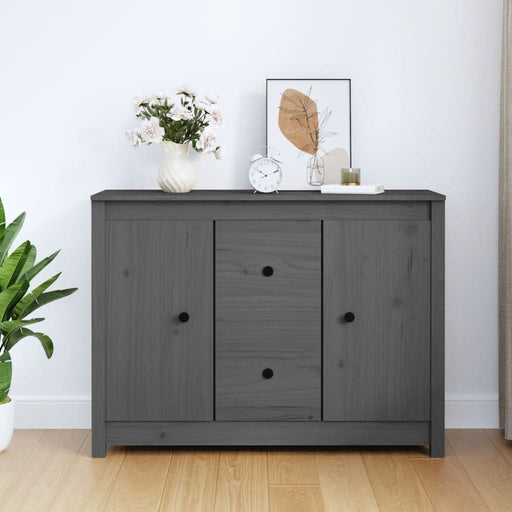 Servantă, gri, 100x35x74 cm, lemn masiv de pin - WALTI WALTI