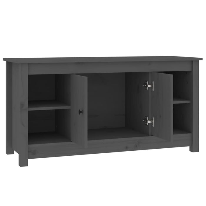 Comodă TV, gri, 103x36,5x52 cm, lemn masiv de pin - WALTI WALTI