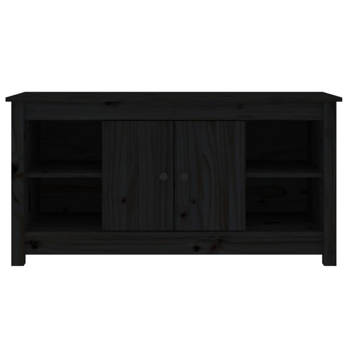 Comodă TV, negru, 103x36,5x52 cm, lemn masiv de pin - WALTI WALTI