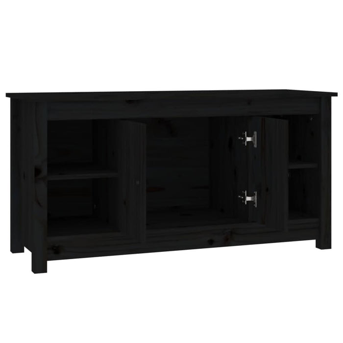 Comodă TV, negru, 103x36,5x52 cm, lemn masiv de pin - WALTI WALTI