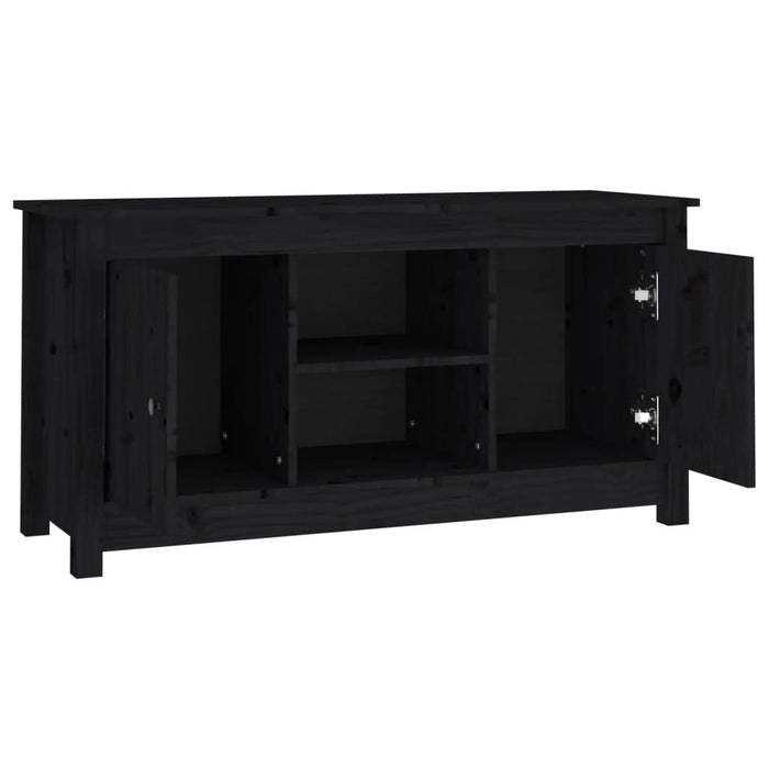 Comodă TV, negru, 103x36,5x52 cm, lemn masiv de pin - WALTI WALTI