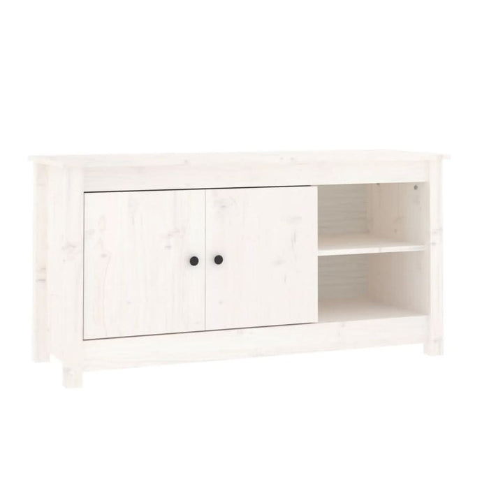 Comodă TV, alb, 103x36,5x52 cm, lemn masiv de pin - WALTI WALTI