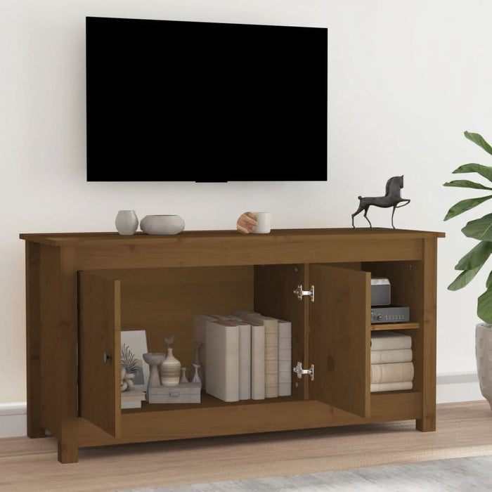 Comodă TV, maro miere, 103x36,5x52 cm, lemn masiv de pin - WALTI WALTI