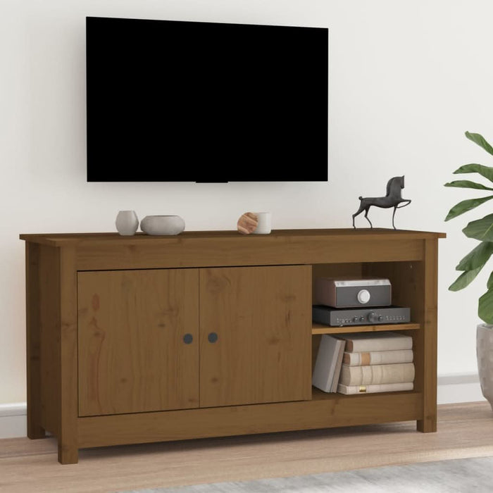 Comodă TV, maro miere, 103x36,5x52 cm, lemn masiv de pin - WALTI WALTI
