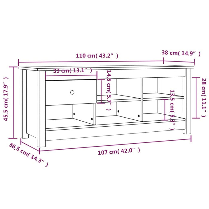 Dulap pentru pantofi, 110x38x45,5 cm, lemn masiv de pin - WALTI WALTI