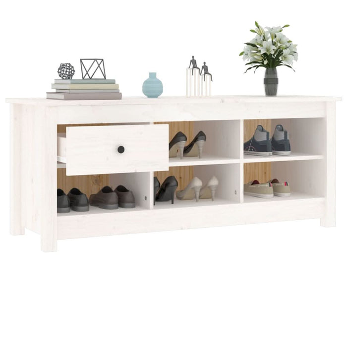 Dulap pentru pantofi, alb, 110x38x45,5 cm, lemn masiv pin - WALTI WALTI