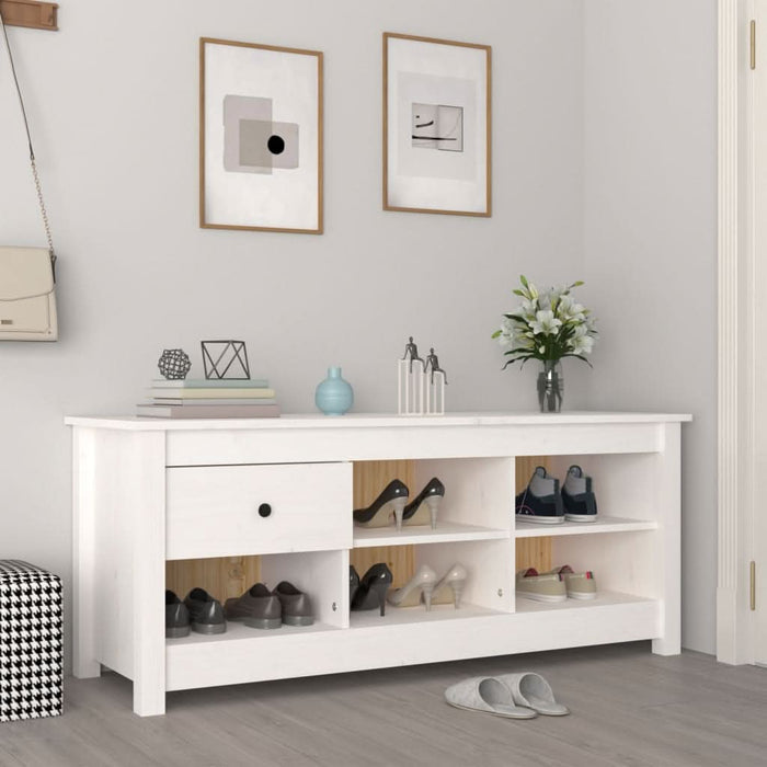 Dulap pentru pantofi, alb, 110x38x45,5 cm, lemn masiv pin - WALTI WALTI