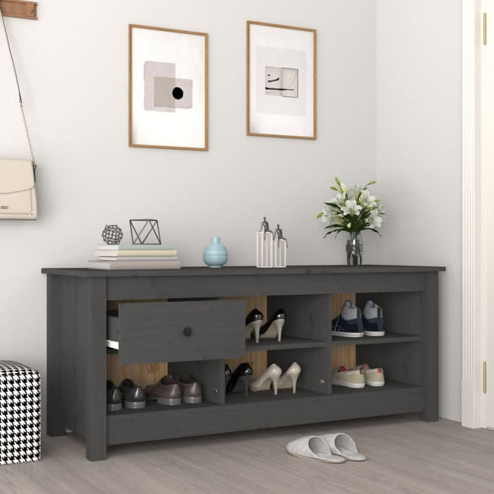Dulap pentru pantofi, gri, 110x38x45,5 cm, lemn masiv pin - WALTI WALTI