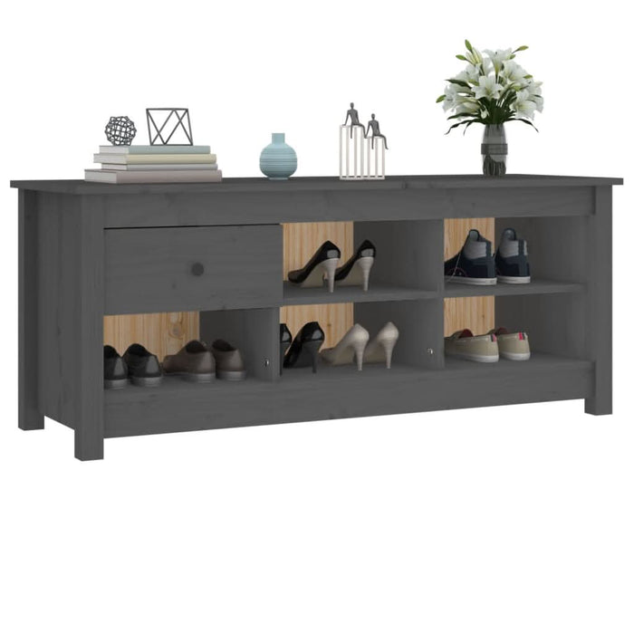 Dulap pentru pantofi, gri, 110x38x45,5 cm, lemn masiv pin - WALTI WALTI