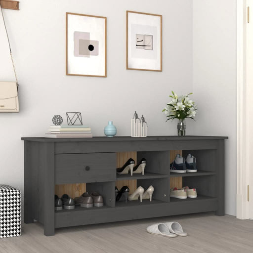 Dulap pentru pantofi, gri, 110x38x45,5 cm, lemn masiv pin - WALTI WALTI