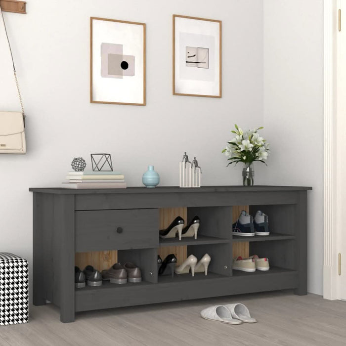 Dulap pentru pantofi, gri, 110x38x45,5 cm, lemn masiv pin - WALTI WALTI