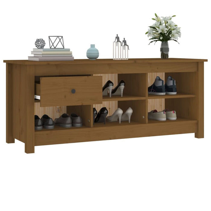 Dulap pentru pantofi, maro miere, 110x38x45,5 cm lemn masiv pin - WALTI WALTI