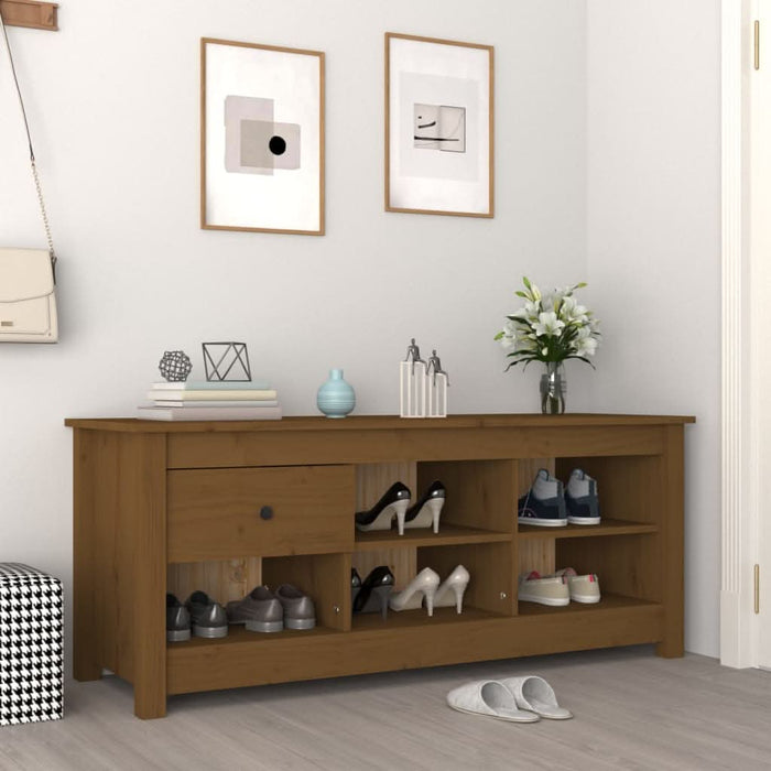 Dulap pentru pantofi, maro miere, 110x38x45,5 cm lemn masiv pin - WALTI WALTI