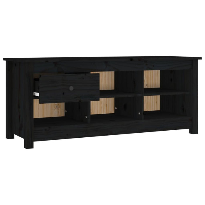 Dulap pentru pantofi, negru, 110x38x45,5 cm, lemn masiv pin - WALTI WALTI