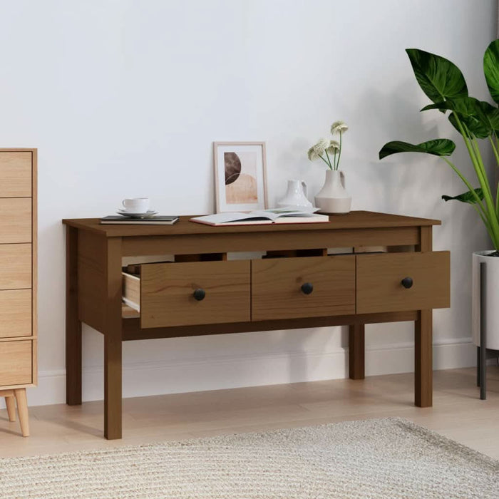 Măsuță de cafea, maro miere, 102x49x55 cm, lemn masiv de pin - WALTI WALTI