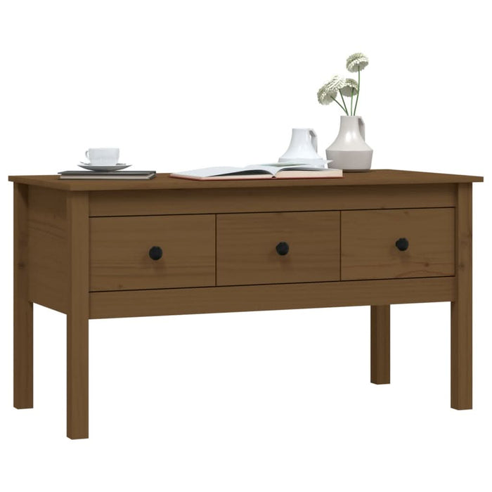 Măsuță de cafea, maro miere, 102x49x55 cm, lemn masiv de pin - WALTI WALTI
