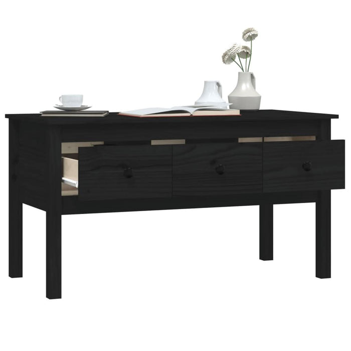 Măsuță de cafea, negru, 102x49x55 cm, lemn masiv de pin - WALTI WALTI