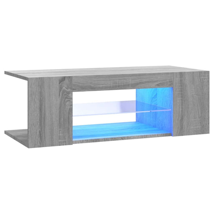 Comodă TV cu lumini LED, gri sonoma, 90x39x30 cm - WALTI WALTI