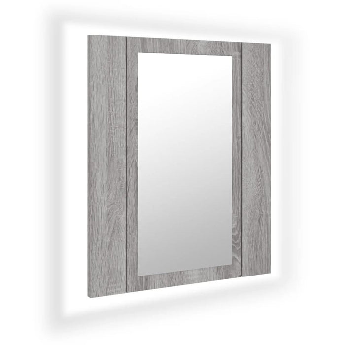 Dulap cu oglindă cu LED de baie, gri sonoma, 40x12x45 cm, lemn - WALTI WALTI