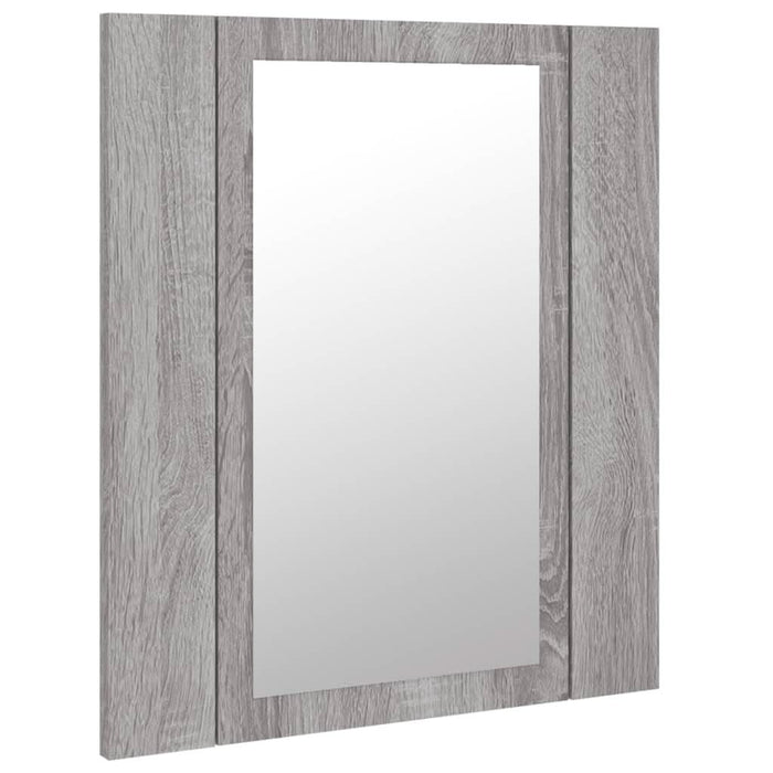 Dulap cu oglindă cu LED de baie, gri sonoma, 40x12x45 cm, lemn - WALTI WALTI