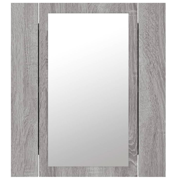 Dulap cu oglindă cu LED de baie, gri sonoma, 40x12x45 cm, lemn - WALTI WALTI