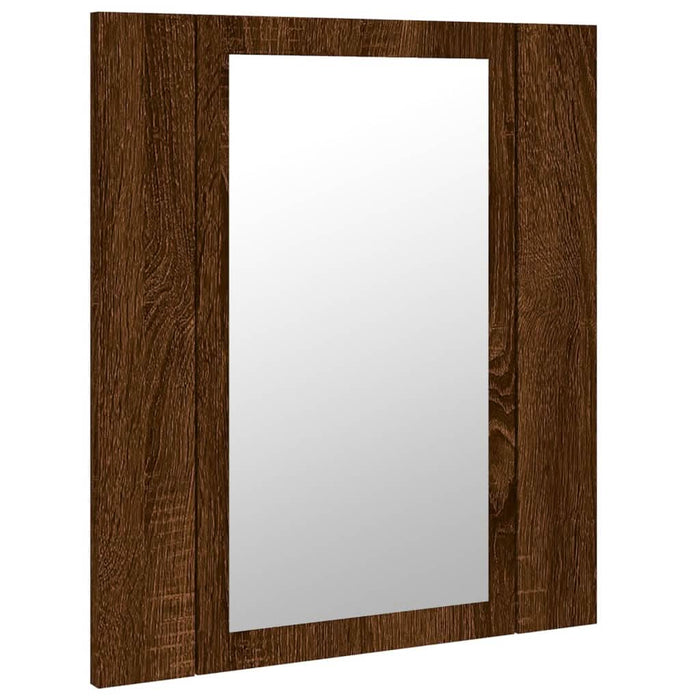 Dulap cu oglindă de baie LED, stejar maro, 40x12x45 cm, lemn - WALTI WALTI
