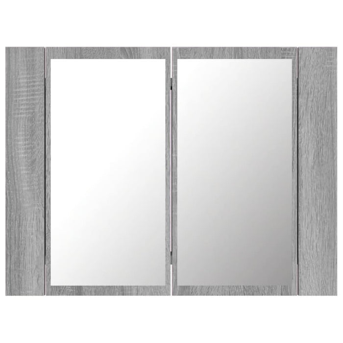 Dulap cu oglindă & LED gri sonoma 60x12x45 cm lemn compozit - WALTI WALTI