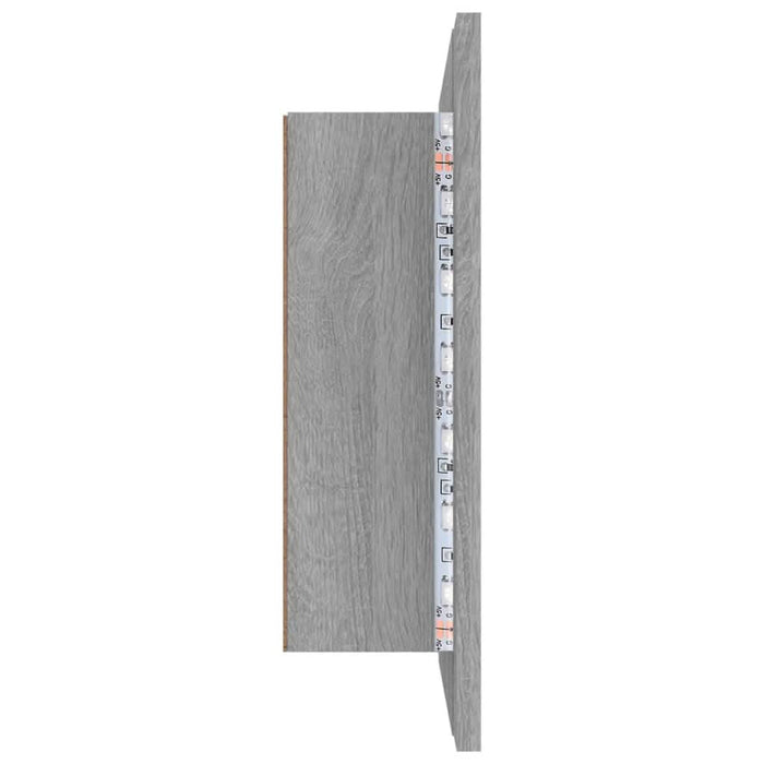Dulap cu oglindă & LED gri sonoma 60x12x45 cm lemn compozit - WALTI WALTI