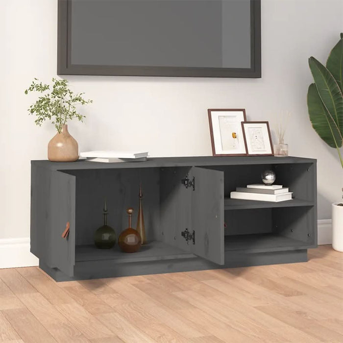 Comodă TV, gri, 105x34x40 cm, lemn masiv de pin - WALTI WALTI