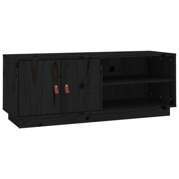 Comodă TV, negru, 105x34x40 cm, lemn masiv de pin - WALTI WALTI