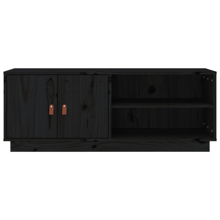 Comodă TV, negru, 105x34x40 cm, lemn masiv de pin - WALTI WALTI