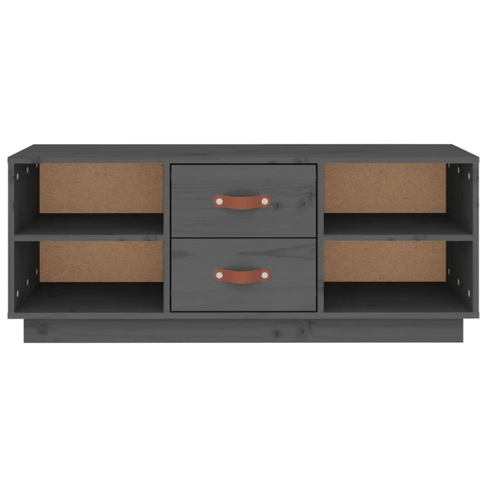 Comodă TV, gri, 100x34x40 cm, lemn masiv de pin - WALTI WALTI